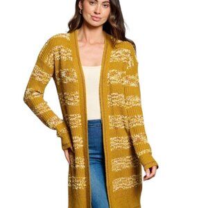 Oversized Slouchy Whimsigoth Granola Gold Speckled Cardigan Chunky Long Teacher